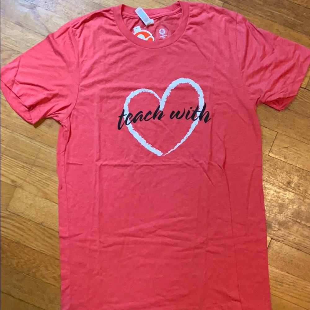 Bella Canvas Teach with Heart Red Tee Shirt